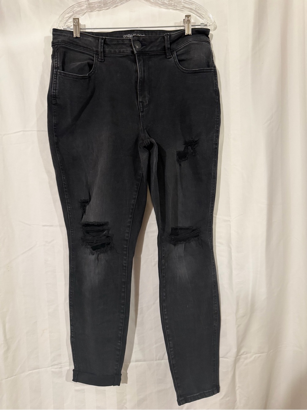 Maurices Black Skinny Distressed Jeans